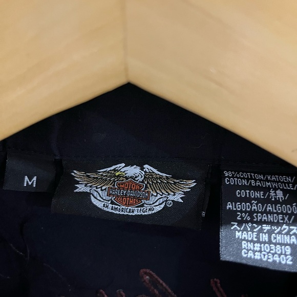 HARLEY DAVIDSON Adult Womens Burgundy and Black Short Sleeve Shirt 99089-09VW - Picture 4 of 5